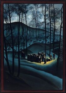 Graveyard Scene Inmoonlight by Almos Jaschik