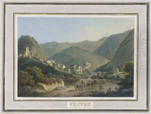 Blick Auf Die Stadt Feltre In Der Provinz Belluno In Venetien From Vues Pittoresques Dans La Haute Italie by Franz Jaschke