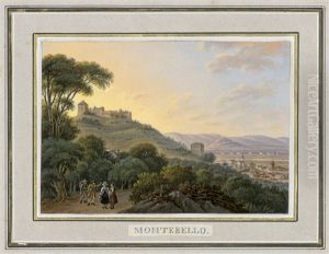 Blick Auf Das Castello Di Montebello In Der Region Bellinzona Im Tessin Fom Vues Pittoresques Dans La Haute Italie by Franz Jaschke