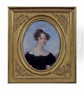 Portrait De Dame A La Robe Noire by Marie-Marguerite Jaser
