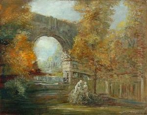 Park Scenery With A Triumphal Arch