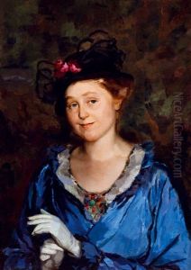 Young Woman With Hat by Pal Javor