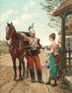 Refreshment For A Cavalryman by Paul Leon Jazet