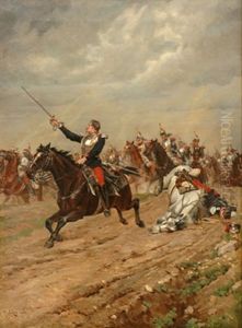The Charge Of Cuirassiers by Paul Leon Jazet