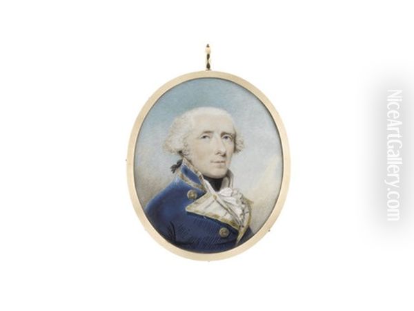 Admiral Skeffington Lutwidge (1737-1814), Wearing Blue Coat With White Facings Edged With Gold, White Waistcoat, Frilled Chemise And Black Stock, His White Hair Tied With Black Ribbon - view 1