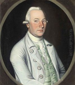 Portrait Of A Gentleman In A Blue Coat And Green Waistcoat by Philip Jean