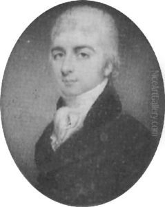 A Gentleman, In Blue Coat With Large Gold Buttons And Black Collar, White Waistcoat And Tied Cravat