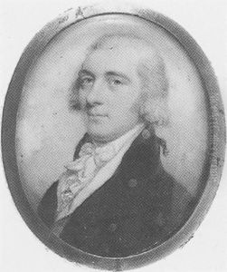 John Hill, In Blue Coat, White Waistcoat, Frilled Shirt And Tied Cravat, His Hair Powdered En Queue, Tied With Black Ribbon by Philip Jean