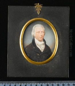 Mr. Hathorn Wearing Brown Coat With Black Collar, White Waistcoat, Frilled Chemise And Tied Cravat, His Hair Powdered
