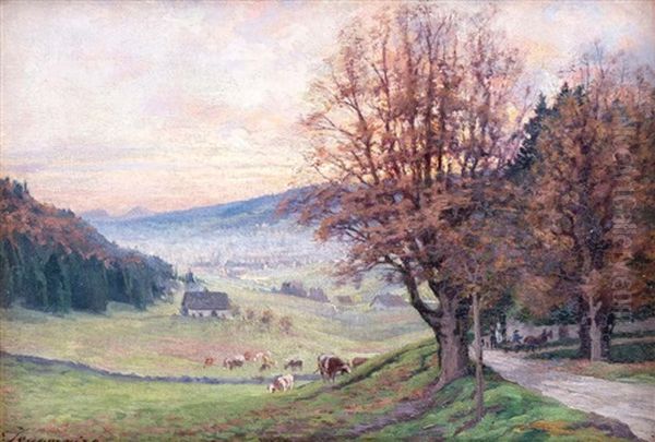 La Vallee De La Chaux-de-fonds, Vue Du Haut Du Chemin Blanc, Bellevue-la Joux-perret D'apres Nature, Fin Octobre 1900 - view 1