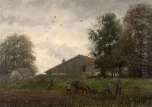 Labourage D'automne, Etude A La Joux Perret En 1880