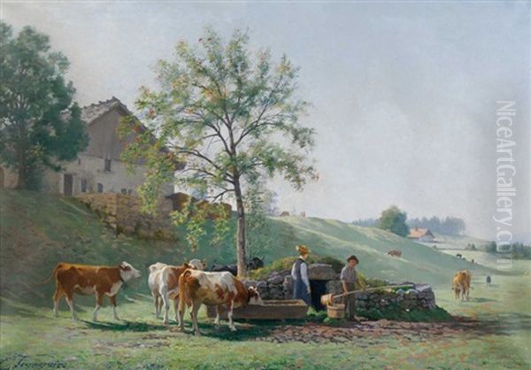 Sommerliche Bauernszene In La-joux-perret - view 1
