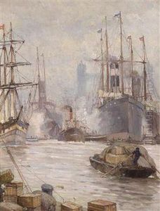 Harbour Scene by Arpad Basch