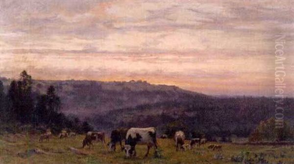 La Remonte Des Troupeaux Au Soleil Couchant - view 1