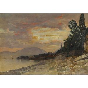 Seeuferlandschaft Im Abendrot by Gustave Jeanneret
