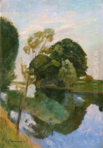 Sommerliche Flusslandschaft by Gustave Jeanneret