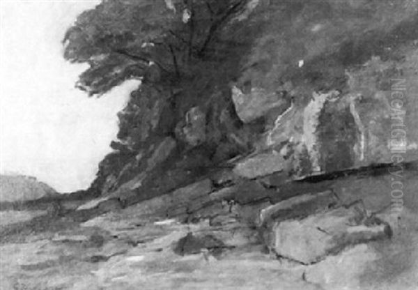 Felsiger Abhang In Hugeliger Landschaft - view 1