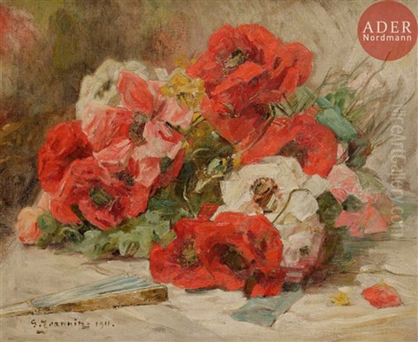Jete De Fleurs Et Eventail - view 1