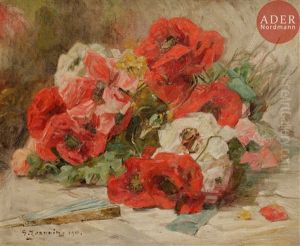 Jete De Fleurs Et Eventail by Georges Jeannin