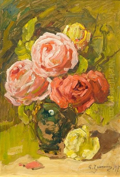 Bouquet Of Roses In Vase - view 1