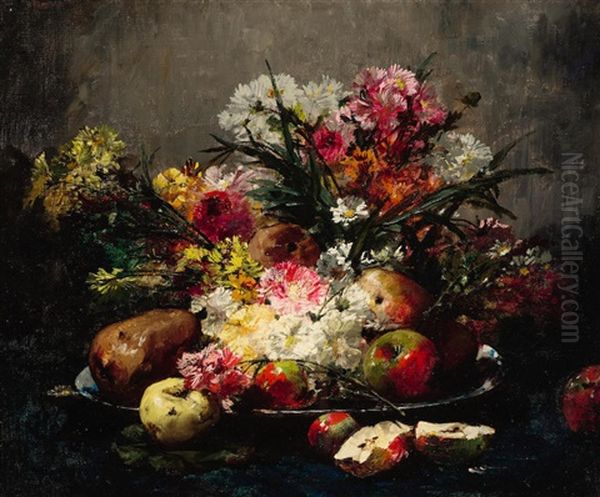 A Still Life With Flowers And Fruit - view 1