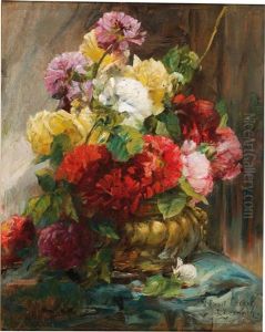 Bouquet Of Flowers In A Vase by Georges Jeannin