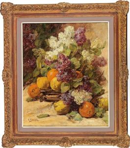 Still Life With Bouquet Of Lilacs And Lemons