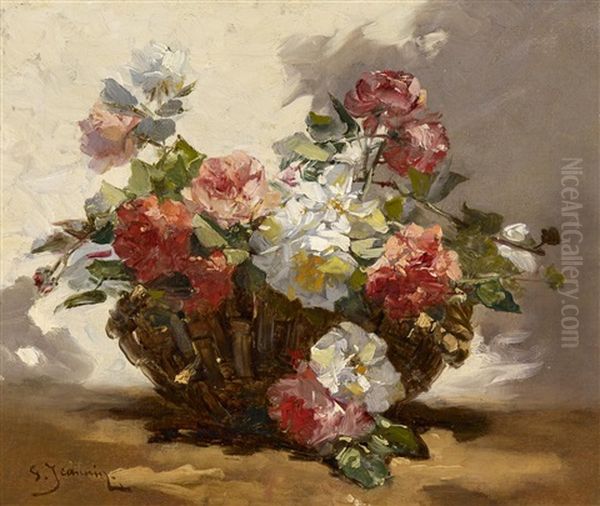 Korb Mit Bluhenden Rosen - view 1