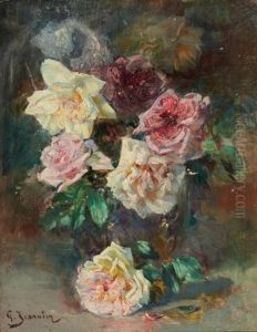 Vases De Roses by Georges Jeannin