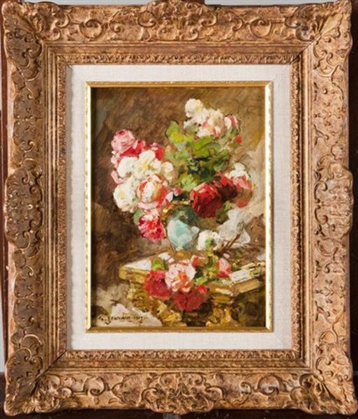 Vase De Fleurs Sur Un Entablement - view 1