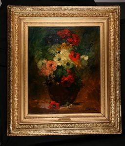 Bouquet D'anemones Dans Un Vase by Georges Jeannin