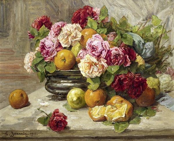 Still Life Of Roses And Fruit - view 1