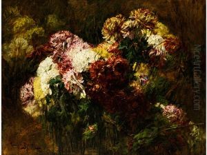 Grosses Stilleben Mit Chrysanthemen by Georges Jeannin