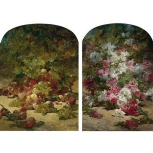 Peaches And Grapes Beneath A Tree (+ Summer Blooms; 2 Works)