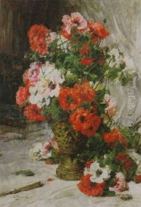 Poppies In A Vase by Georges Jeannin
