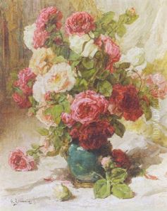 A Vase Of Red And White Roses A Vase Of Red And White Roses