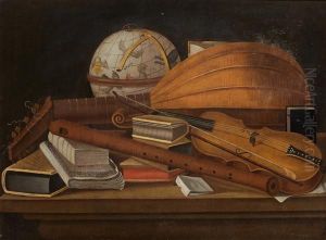 Nature Morte Aux Instruments De Musique Et A La Mappemonde by Evaristo Baschenis