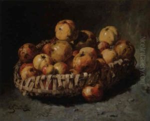 Nature Morte A La Corbeille De Pommes by Georges Jeannin