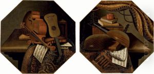Violons Et Partitions Sur Une Table Recouverte D'un Tapis by Evaristo Baschenis