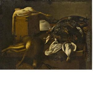 Natura Morta Con Cacciagione, Una Cassina E Utensili Da Cucina by Evaristo Baschenis