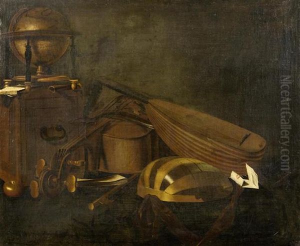 Still Life With Globe And Musical Instruments - view 1