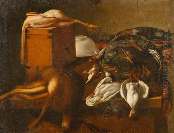 Hunting Still Life With Catch On A Table. - view 1
