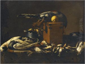 A Still Life With Game On A Ledge by Evaristo Baschenis