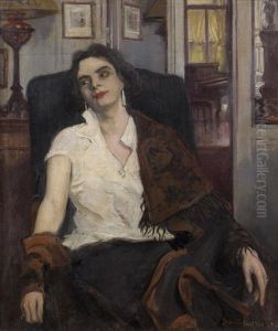 Portrait De Henriette Assise Avec Un Chale Portrait De Henriette Assise Avec Un Chale