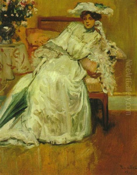 Seated Woman In A Parlor - view 1