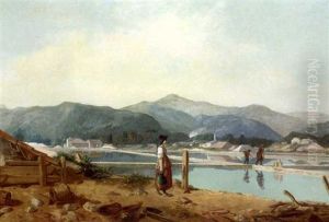 Figures By The Salt-works, Hyeres by Philippe Auguste Jeanron