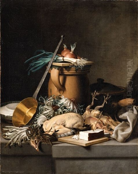 A Kitchen Still Life With Poultry, Vegetables And Bread - view 1