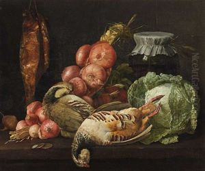 Kitchen Still Life by Nicolas Henry Jeaurat De Bertry