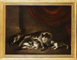 La Toilette Des Chatons by Nicolas Henry Jeaurat De Bertry