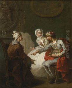 The Doctor's Visit, Or "the Charlatan," Also Known As Le Marchand D'orvietan Or L'operateur Barri by Etienne Jeaurat